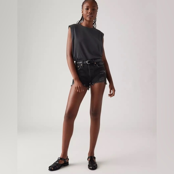 Levi’s 501® ORIGINAL FIT HIGH RISE SHORTS Denim Jean Casual Summer 26 - Picture 3 of 12